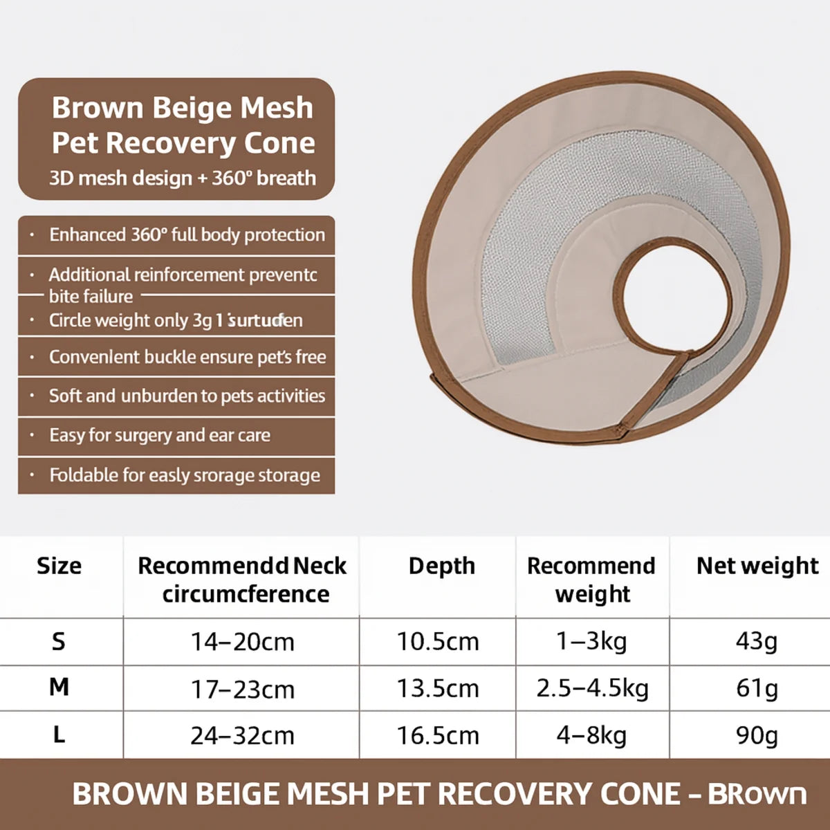 Breathable Dog & Cat Recovery Cone Collar #5